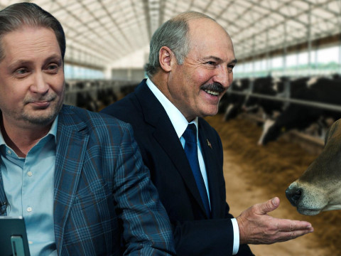 Lukashenko is shown what a properly run dairy farm should look like