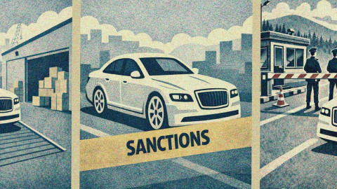 Маршрут перабудаваны. Кампаніі, звязаныя з асяроддзем Шэймана, прадаюць падсанкцыйныя еўрапейскія аўты ў Расею